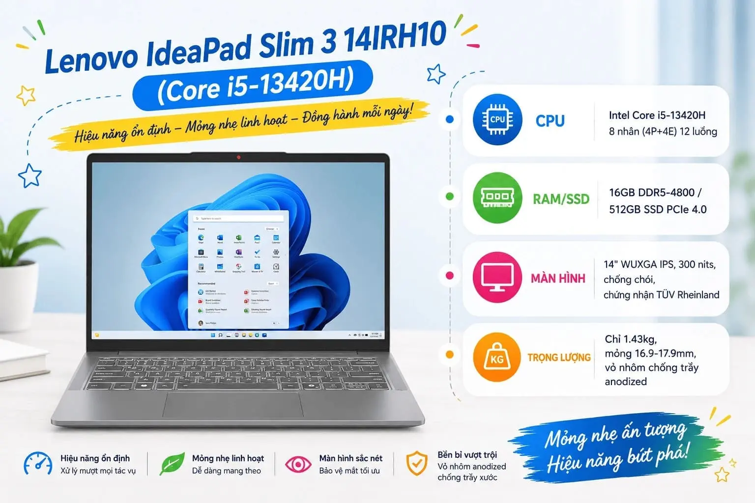 Lenovo IdeaPad Slim 3 14IRH10 (Core i5-13420H)