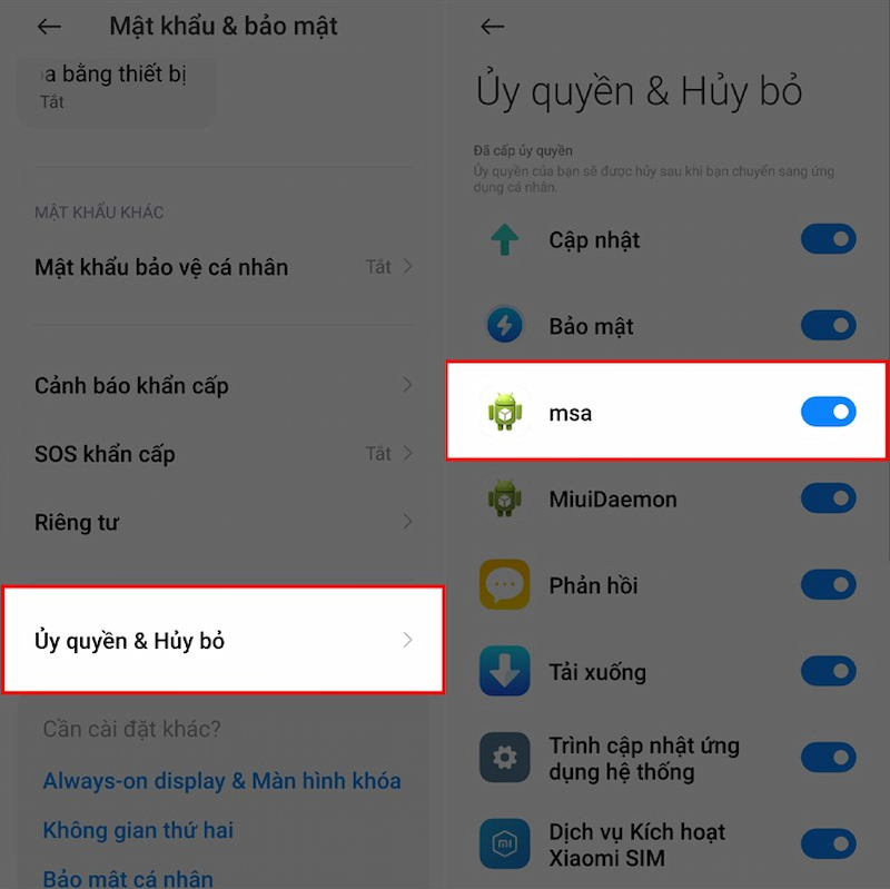 Tắt dịch vụ Quảng cáo hệ thống (msa) ngầm của HyperOS
