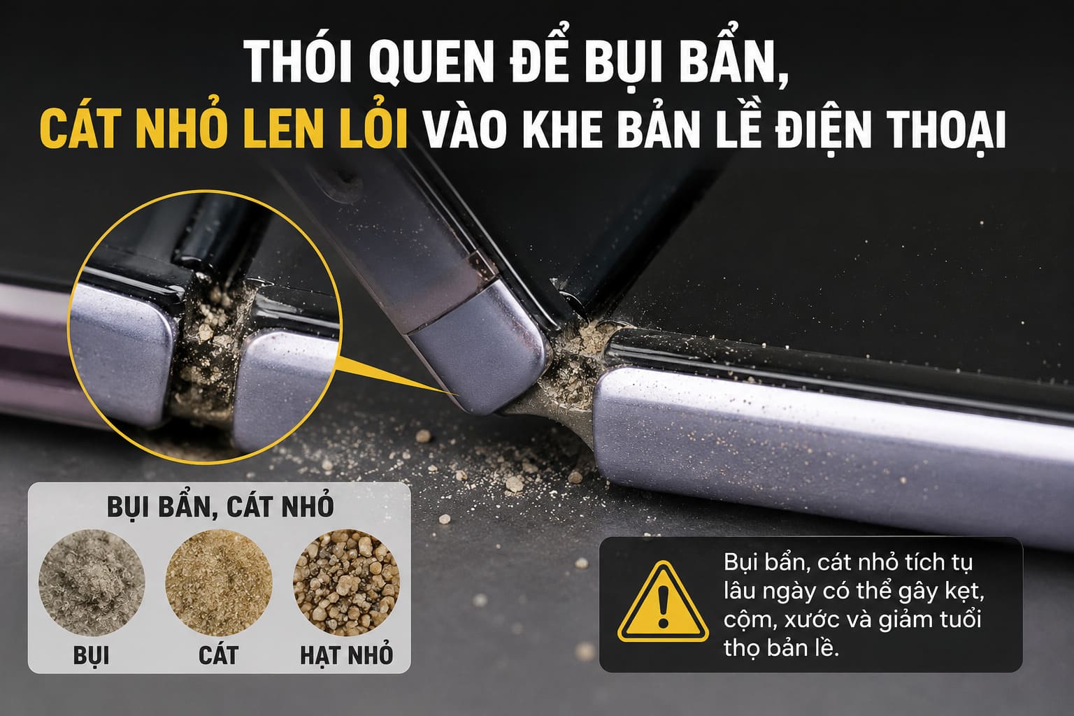 Thói Quen Để Bụi Bẩn, Cát Nhỏ Len Lỏi Vào Khe Bản Lề