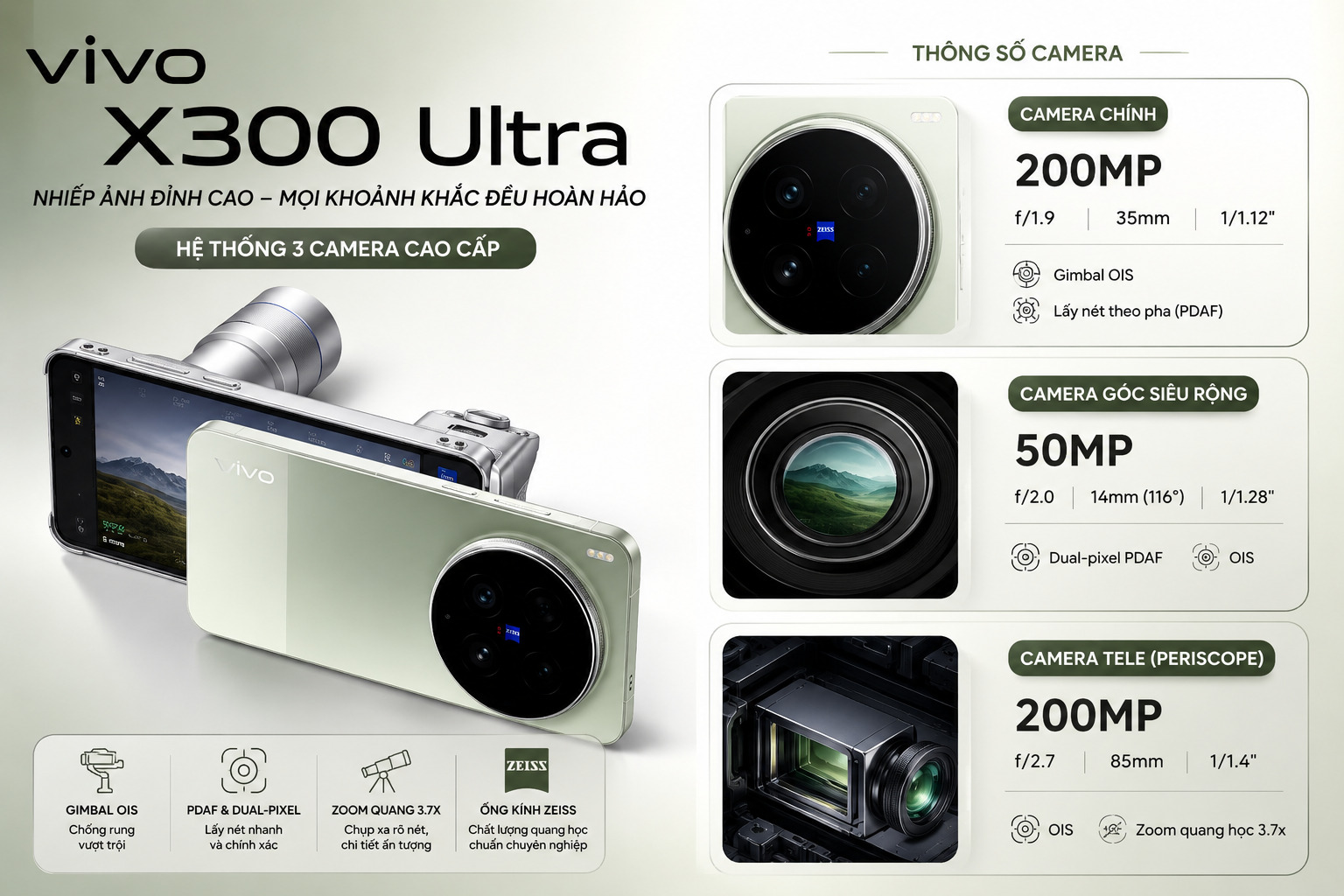 Thông Số Camera: Khi Mỗi Ống Kính Đều Được Đầu Tư Như Camera Chính