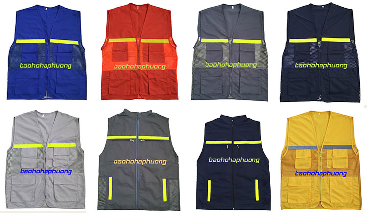 Áo gile bảo hộ vải gió phối lưới mắt to