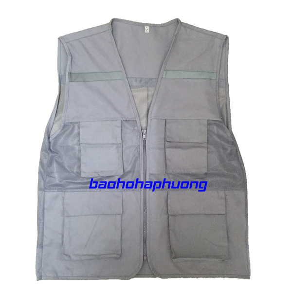 Áo gile bảo hộ lưới nhỏ màu ghi