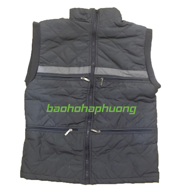 áo gile bảo hộ trần bông màu chì