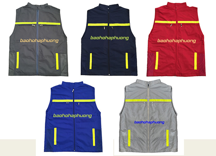 Áo gile phản quang vải gió 2 lớp