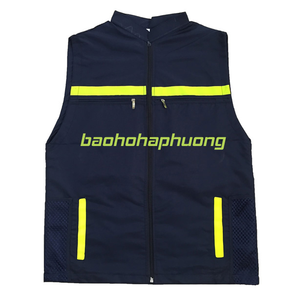 áo gile phản quang vải gió 2 lớp màu tím than giá rẻ