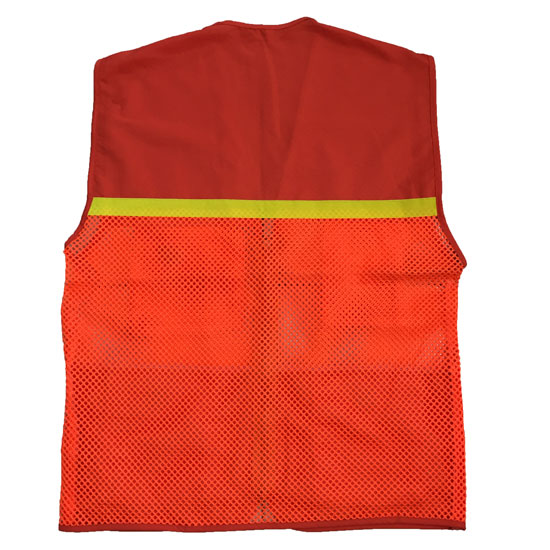 áo gile túi hộp gió lưới to màu cam 1