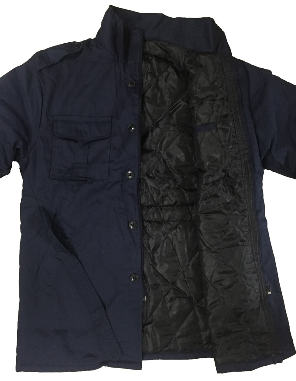 áo khoác bảo hộ vải trần bông màu tím than 2