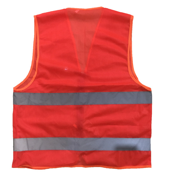 áo lưới phản quang vải poly màu đỏ 1