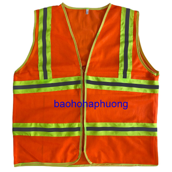 áo phản quang 3m kéo khóa màu cam