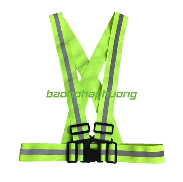 áo phản quang dây màu xanh chuối 1