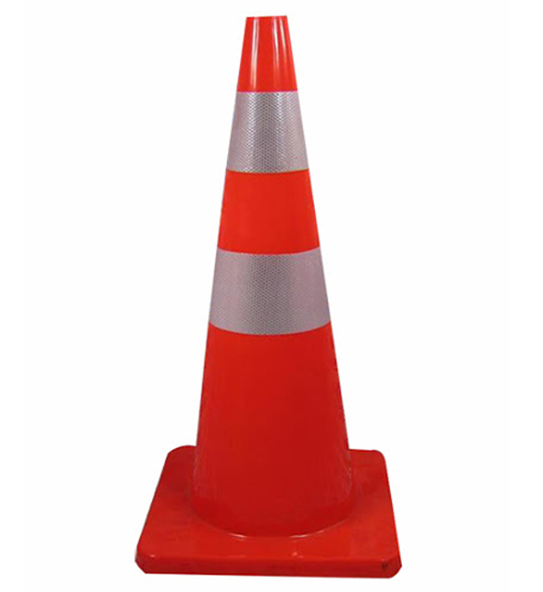 cọc tiêu nhựa dẻo PVC phản quang trắng