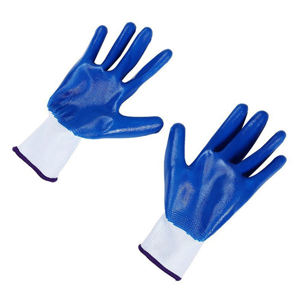 Găng tay sợi phủ sơn xanh 1
