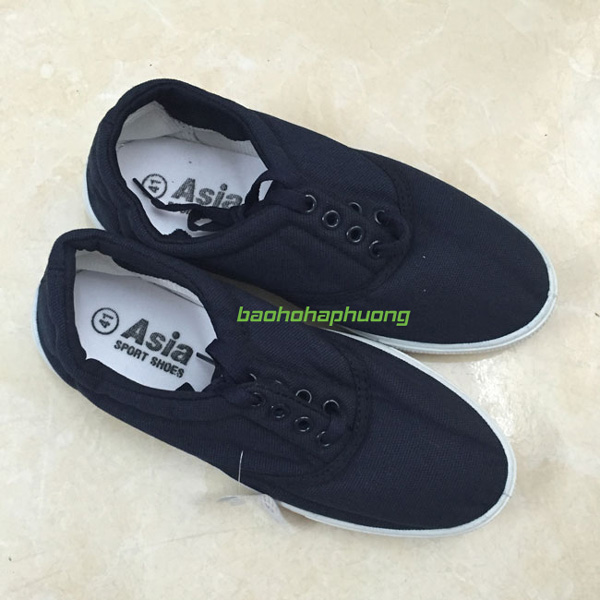 giày vải asia buộc dây màu tím than