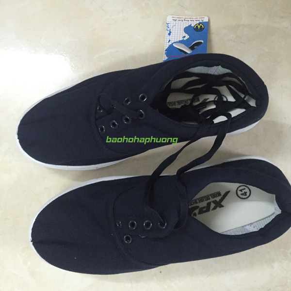 giày vải xp buộc dây xanh tím than