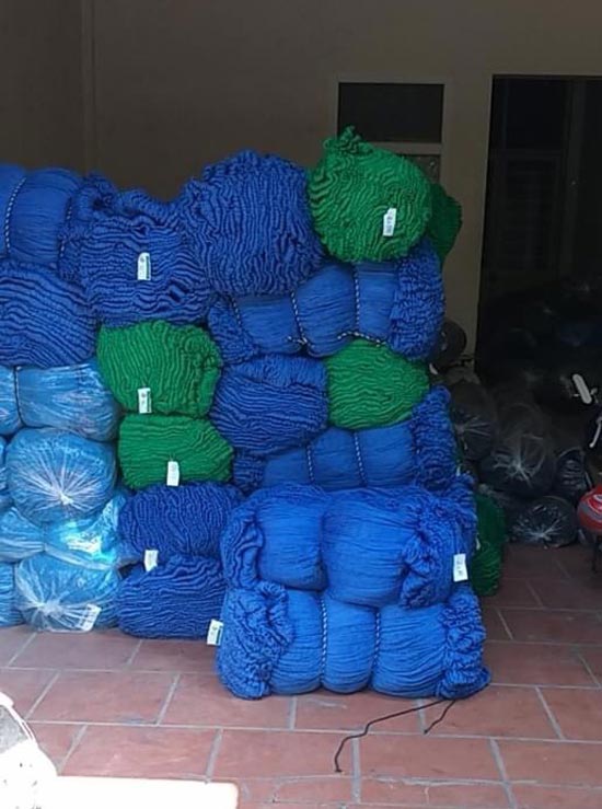lưới chống vật rơi màu xanh dương 1
