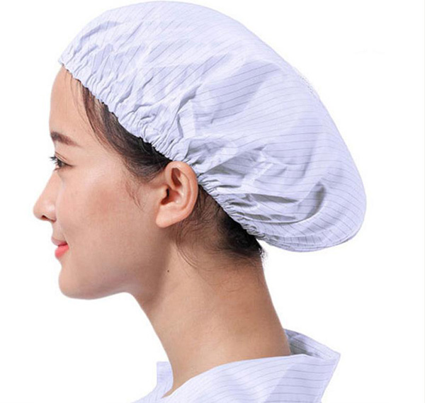 mũ bao tóc vải chống tĩnh điện màu trắng 1
