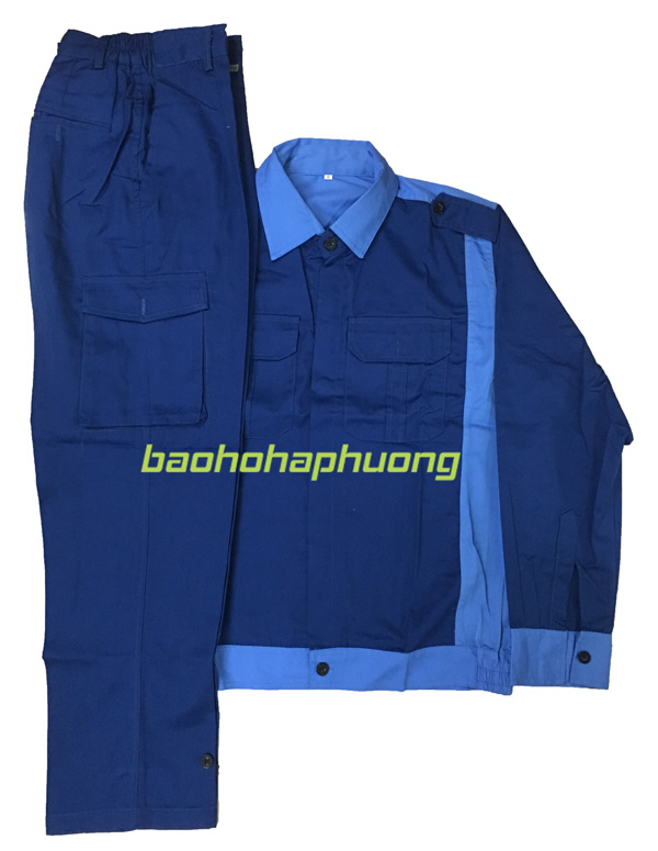 Quần áo bảo hộ kỹ sư phối màu xanh
