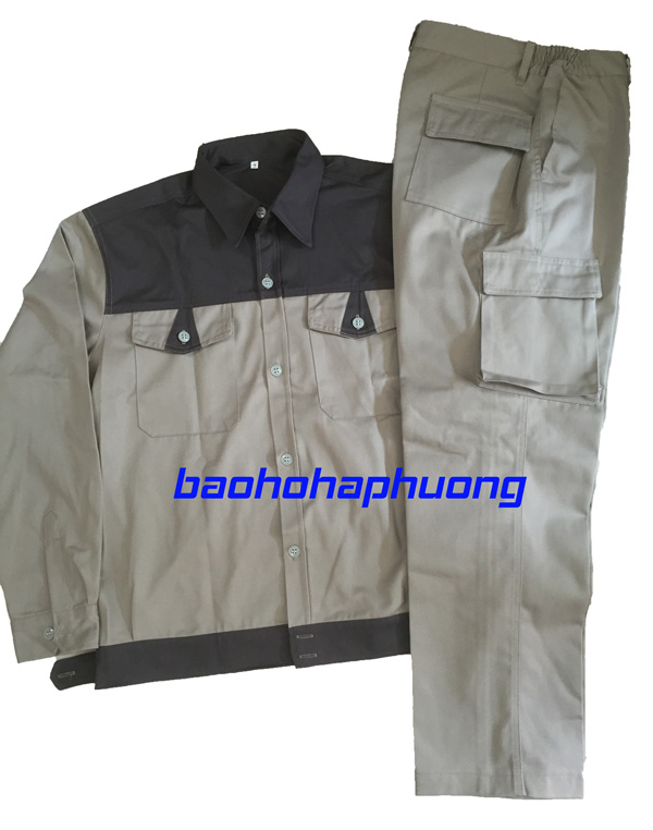 quần áo bảo hộ lao động màu ghi phối chì