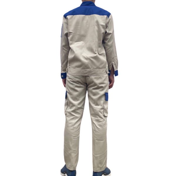 quần áo bảo hộ màu ghi phối xanh 1