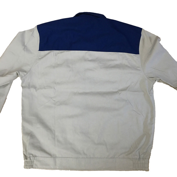 Quần áo bảo hộ pangrim màu ghi phối xanh 2