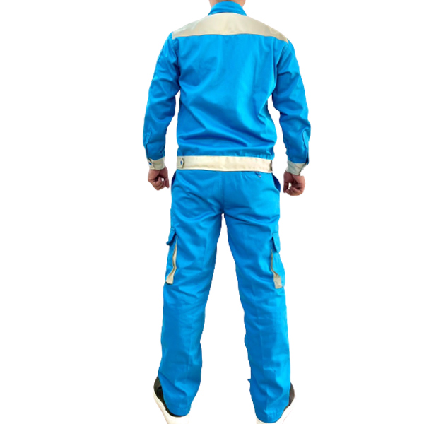 quần áo bảo hộ xanh hòa bình phối ghi 1