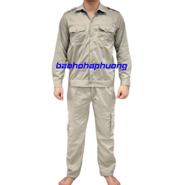 quần áo công nhân túi hộp màu ghi