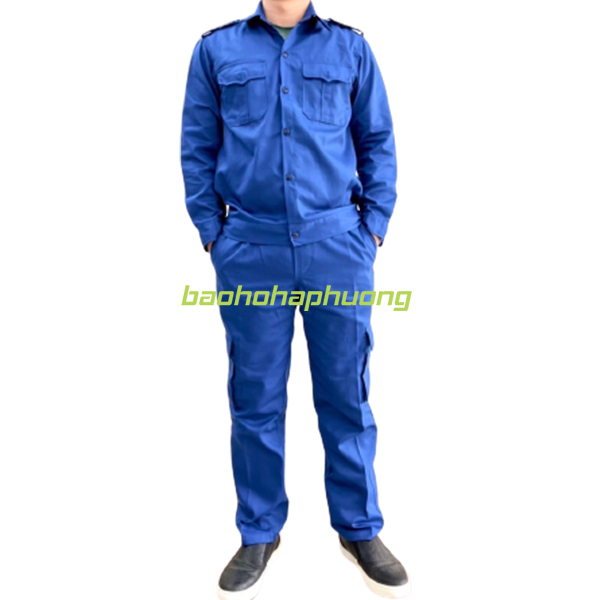 Quần áo công nhân túi hộp màu xanh