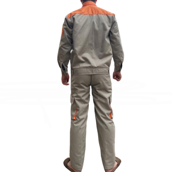 quần áo kỹ sư công trình màu ghi phối cam 1