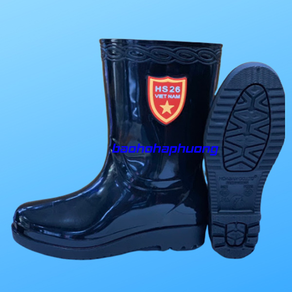 ủng bảo hộ thấp cổ nữ hoa san 010 màu đen