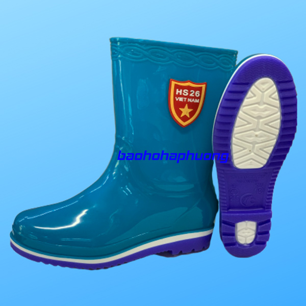 ủng bảo hộ thấp cổ nữ hoa san 010 màu xanh