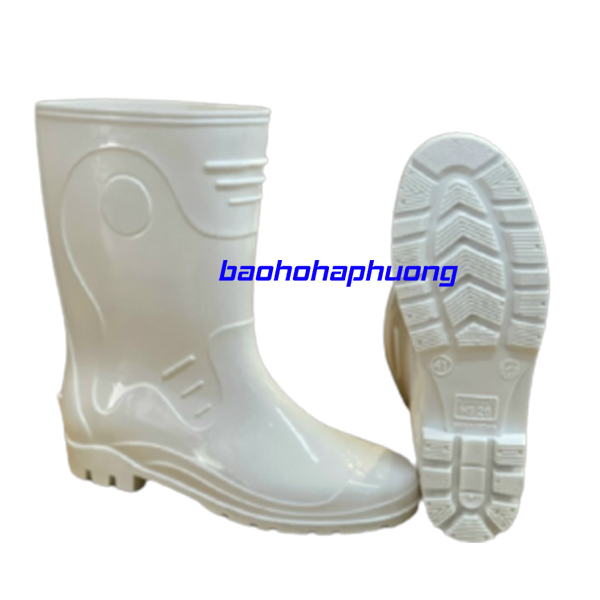 ủng cao su bảo hộ hoa san nam 026 màu trắng