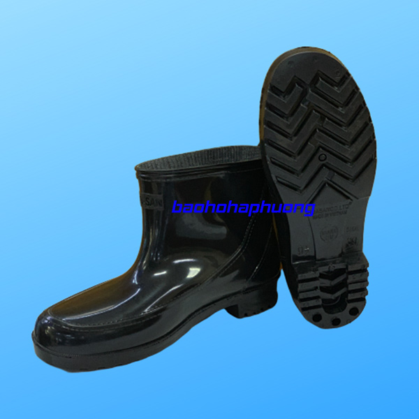 ủng cao su thấp cổ hoa san nam 09 màu đen