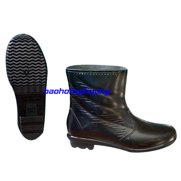 ủng cao su thấp cổ hoa san nữ 08 màu đen