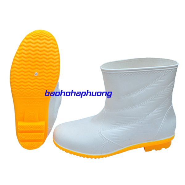 ủng cao su thấp cổ hoa san nữ 08 màu trắng