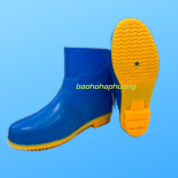 ủng cao su thấp cổ hoa san nữ 08 xanh dương