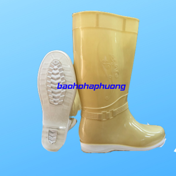 Ủng lao động hoa san nữ 017 màu kem