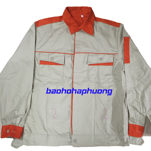 Quần áo bảo hộ lao động màu ghi phối cam 1