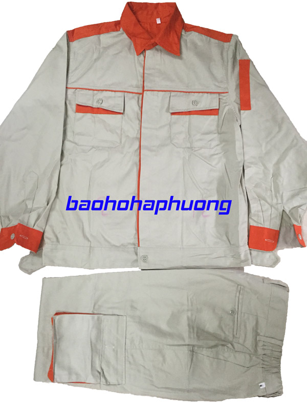 Quần áo bảo hộ lao động màu ghi phối cam