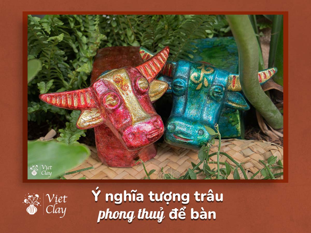 TƯỢNG TRÂU PHONG THUỶ ĐỂ BÀN BẰNG GỐM SỨ {MẪU MỚI 2022}