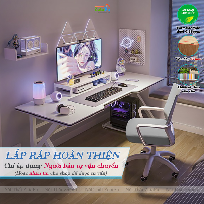 Bàn Học Bàn Làm Việc Chữ K Gaming Chân Sắt Sơn Tĩnh Điện BLV-148 ZataFu