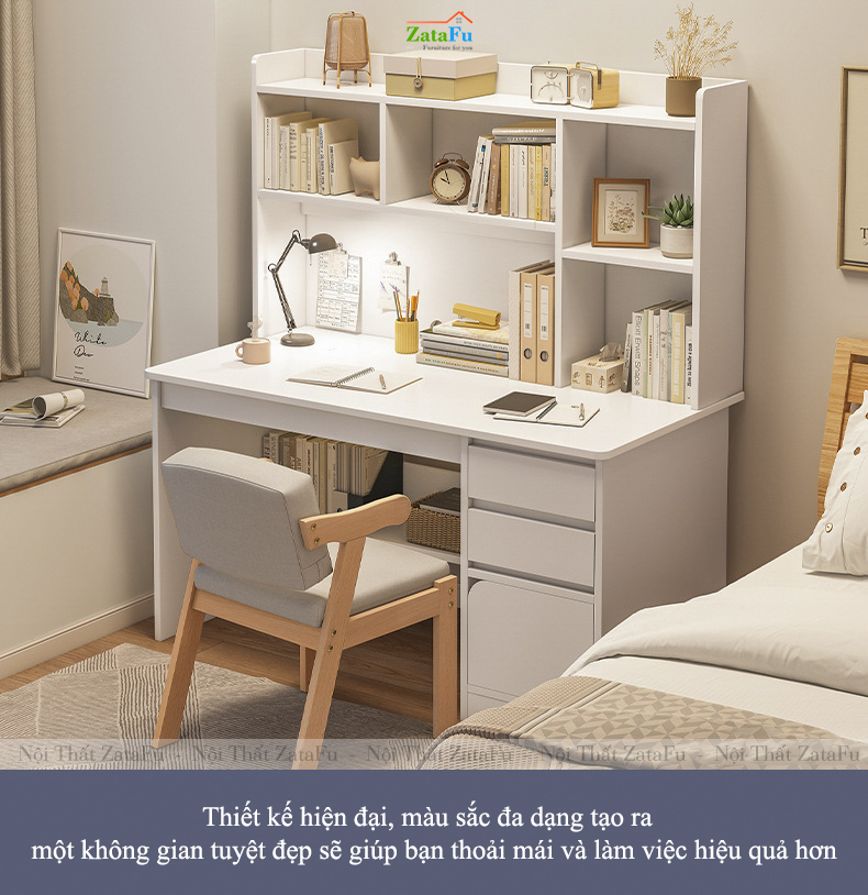 Địa Chỉ Mua Bàn Học Kèm Kệ Sách Phong Cách Bắc Âu BLV-131 Tại TPHCM - Zatafu