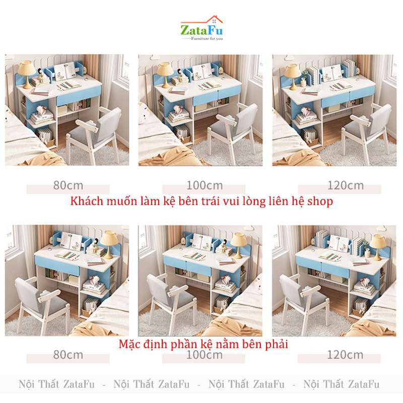 bàn học gỗ có kệ sách