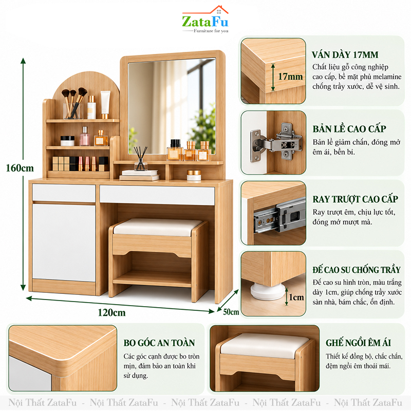 Ưu Điểm Nổi Bật Của Bàn Trang Điểm BTD-32 ZataFu