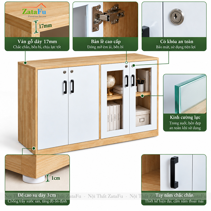 Ưu Điểm Nổi Bật Của Tủ Trang Trí Tủ Đựng Hồ Sơ Tài Liệu TUTT-78 ZataFu