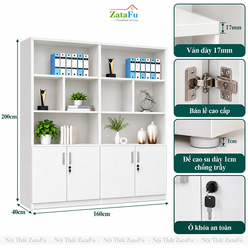 Ưu Điểm Nổi Bật Của Tủ Trang Trí Tủ Đựng Hồ Sơ Tài Liệu TUTT-85 ZataFu