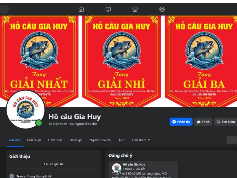 Hồ câu cá Gia Huy