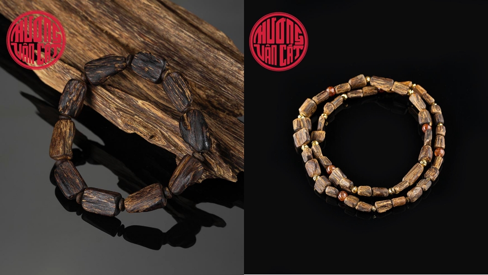 vòng trầm dạng hạt tự nhiên chìm nước