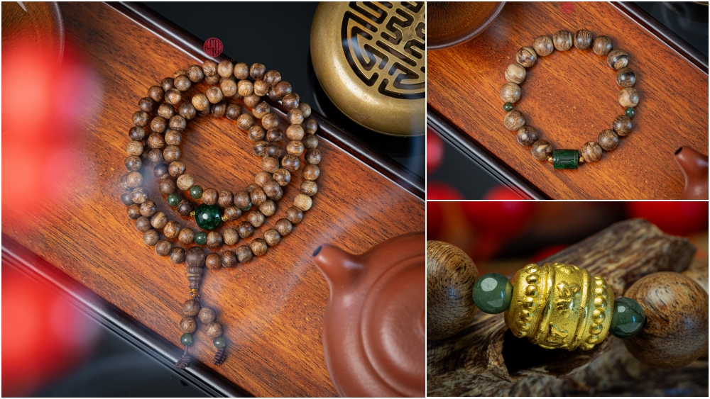 vòng trầm hương mix ngọc cho nam