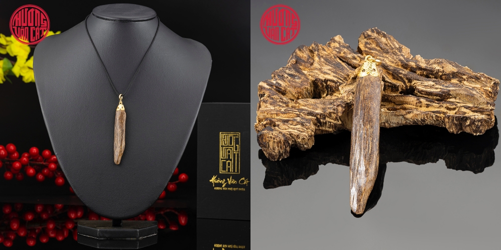 mặt dây chuyền trầm chìm bọc vàng 18k