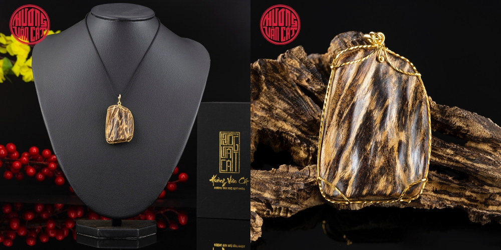 MẶT TRẦM BÔNG TERENG BỌC VÀNG CAO CẤP